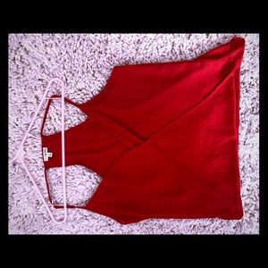 Red chiffon Tank Top
